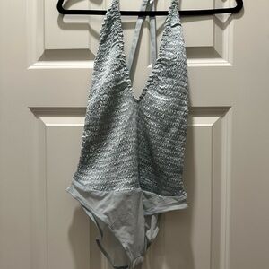Free People Turquoise Halter body suit